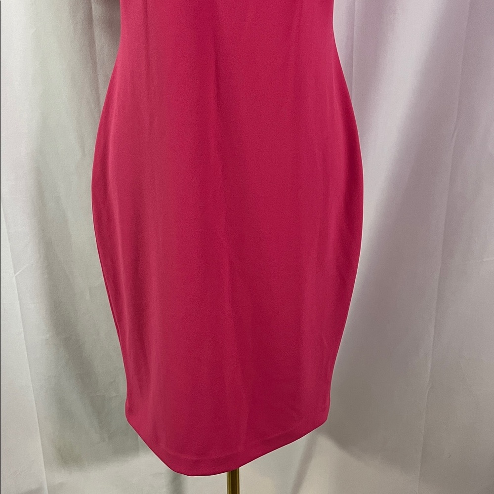 Calvin Klein Pink Flutter Sleeve Sheath Dress - Picture 7 of 16